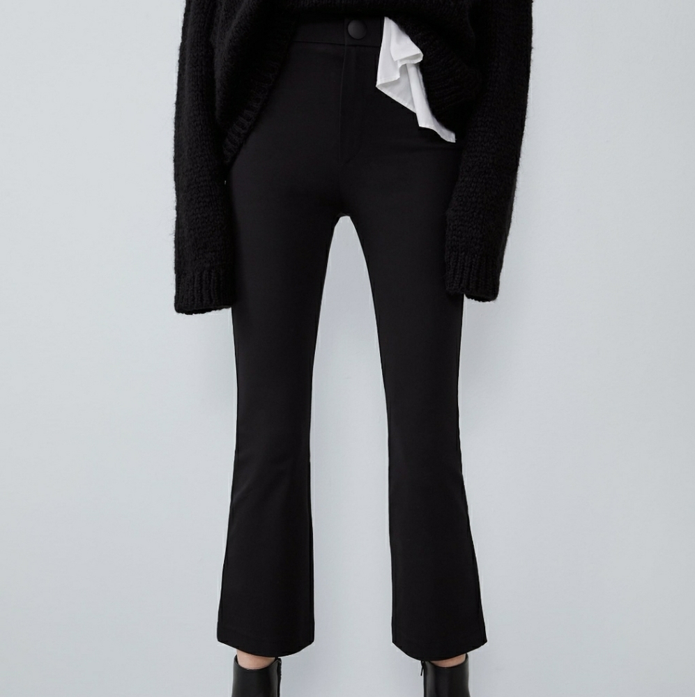 zara crop flare legging pants